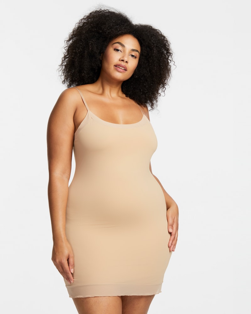 Plus size model wearing Tracey Mid-Thigh Slip by Montelle | Dia&Co | dia_product_style_image_id:184914